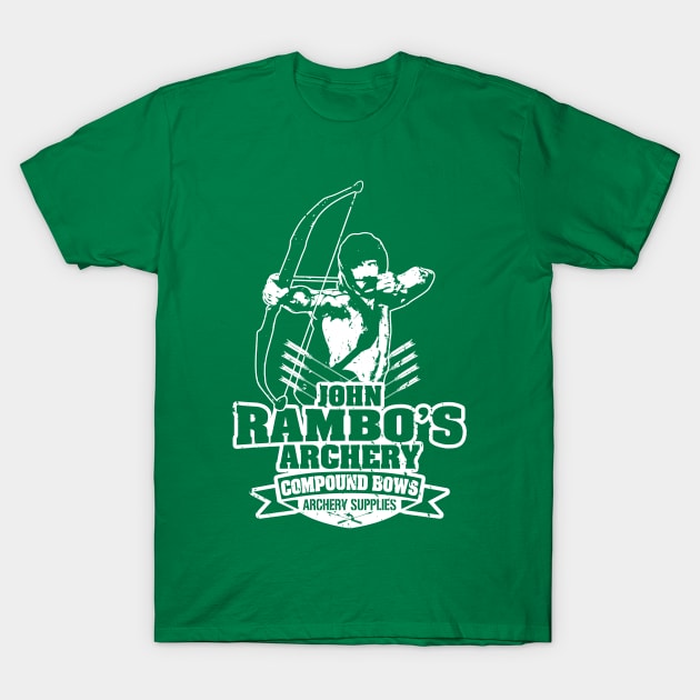 John Rambo's Archery Compound Bows T-Shirt by scribblejuice